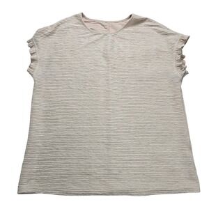 Unbranded Textured Cap Sleeve Top Womens XL Beige Excellent Ruffle Ribbed Knit‎